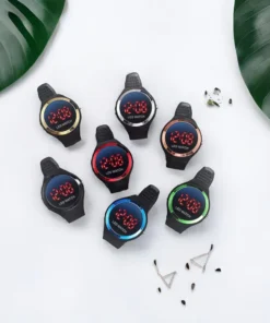 Digital LED Smart Round Shape Watch Round Colorful Ring LED Watch LED Digital Watch(Random color)